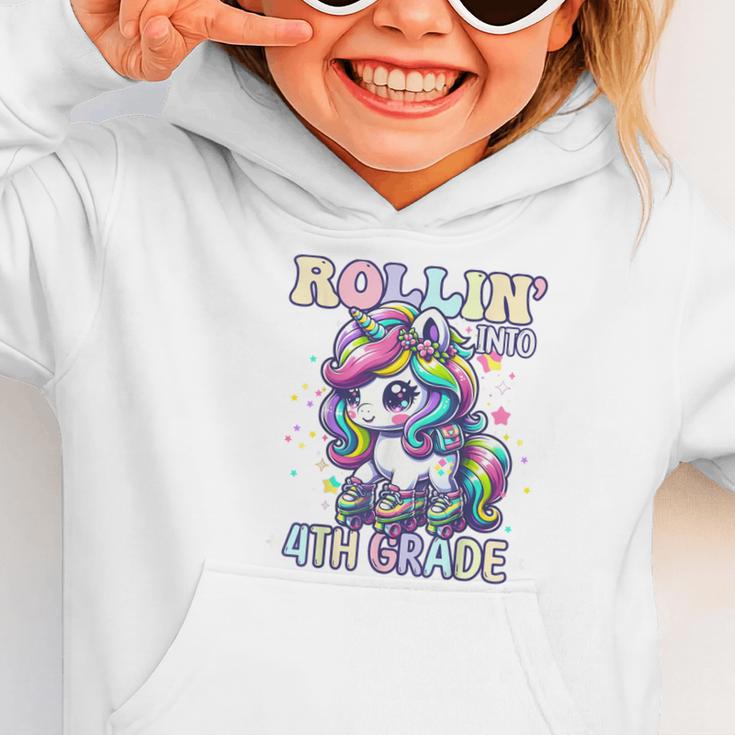 4th Grade Back To School First Day Girls Rollin Unicorn Graphic Toddler Hoodie 4th Grade Back To School First Day Girls Rollin Unicorn Graphic Toddler Hoodie