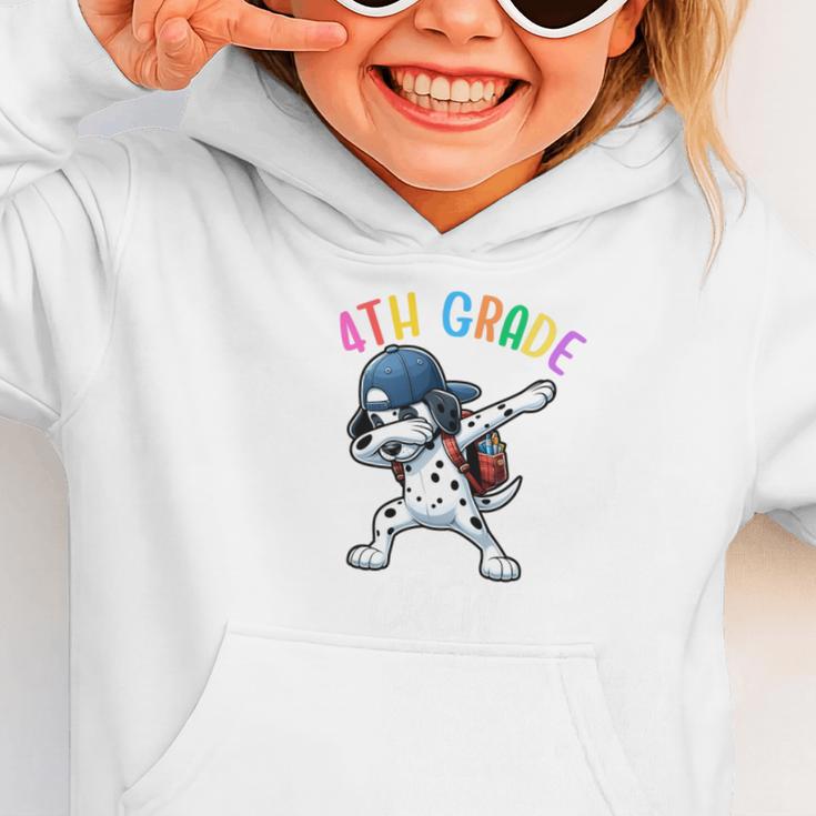 4th Grade Crew Dalmatian Dog Dabbing Back To School Premium Tri-Blend Graphic Toddler Hoodie