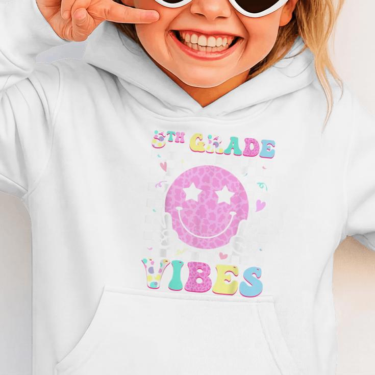 5th Grade Vibes Groovy Back To School Fifth Grade Girls Kids Graphic Toddler Hoodie
