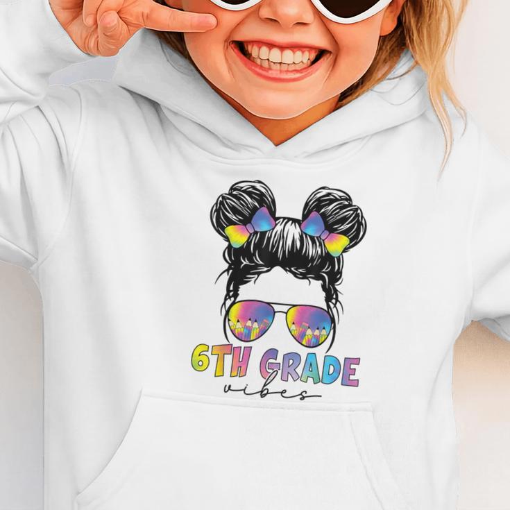 6th Grade Vibes Messy Hair Bun Girl Back To School First Day Graphic Toddler Hoodie 6th Grade Vibes Messy Hair Bun Girl Back To School First Day Graphic Toddler Hoodie