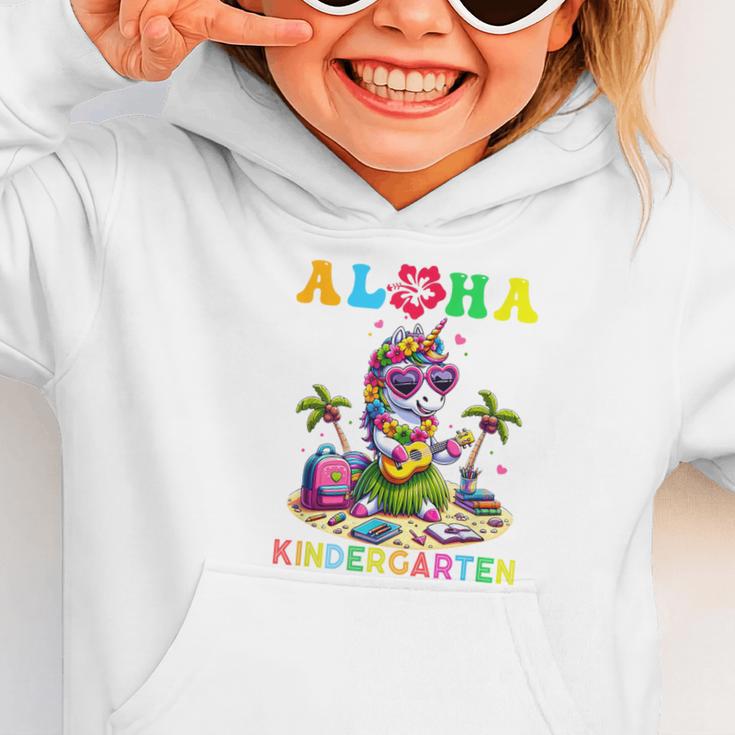 Aloha Kindergarten Unicorn Hawaii Back To School Kids Girl Graphic Toddler Hoodie