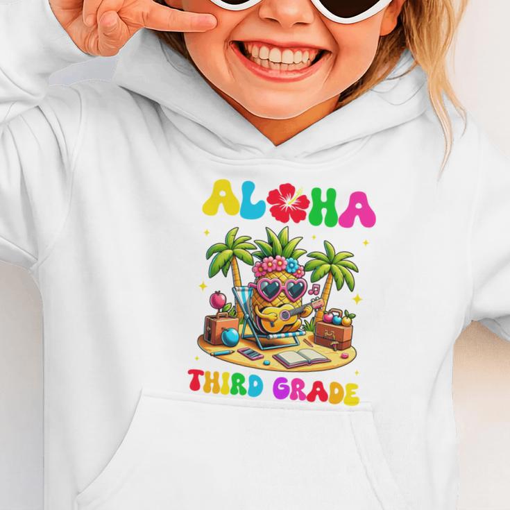Aloha Third Grade Pineapple Hawaii Back To School Kids Girl Performance Graphic Toddler Hoodie