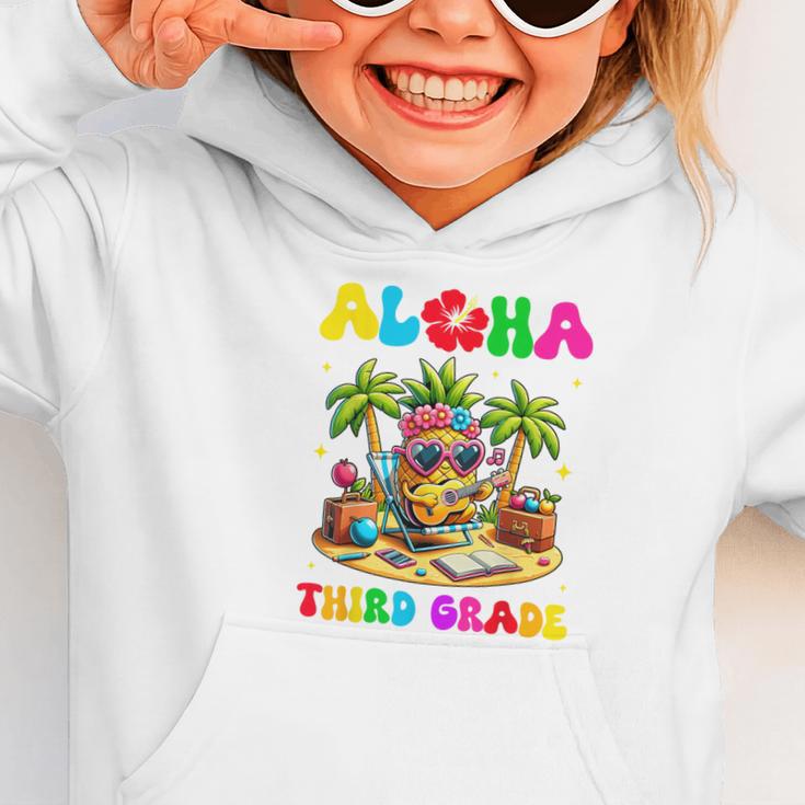 Aloha Third Grade Pineapple Hawaii Back To School Kids Girl Graphic Toddler Hoodie