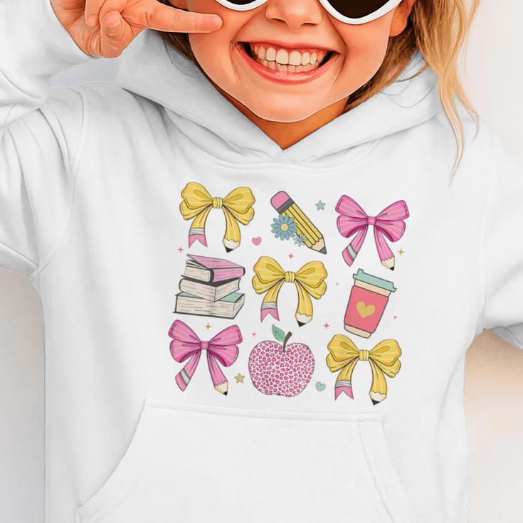 Apple Coquette Bow Books First Day Of School Back To School Graphic Toddler Hoodie Apple Coquette Bow Books First Day Of School Back To School Graphic Toddler Hoodie