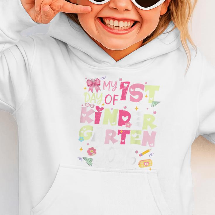 Back To School My 1st Day Of Kindergarten 2026 Bow Graphic Toddler Hoodie Back To School My 1st Day Of Kindergarten 2026 Bow Graphic Toddler Hoodie