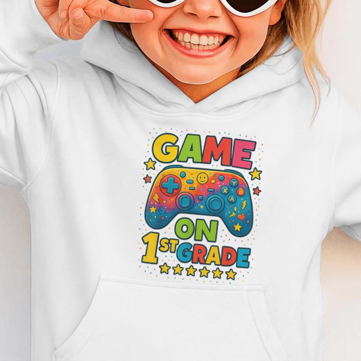 Back To School 1st Grade Boys Gamer First Day School Level Graphic Toddler Hoodie Back To School 1st Grade Boys Gamer First Day School Level Graphic Toddler Hoodie