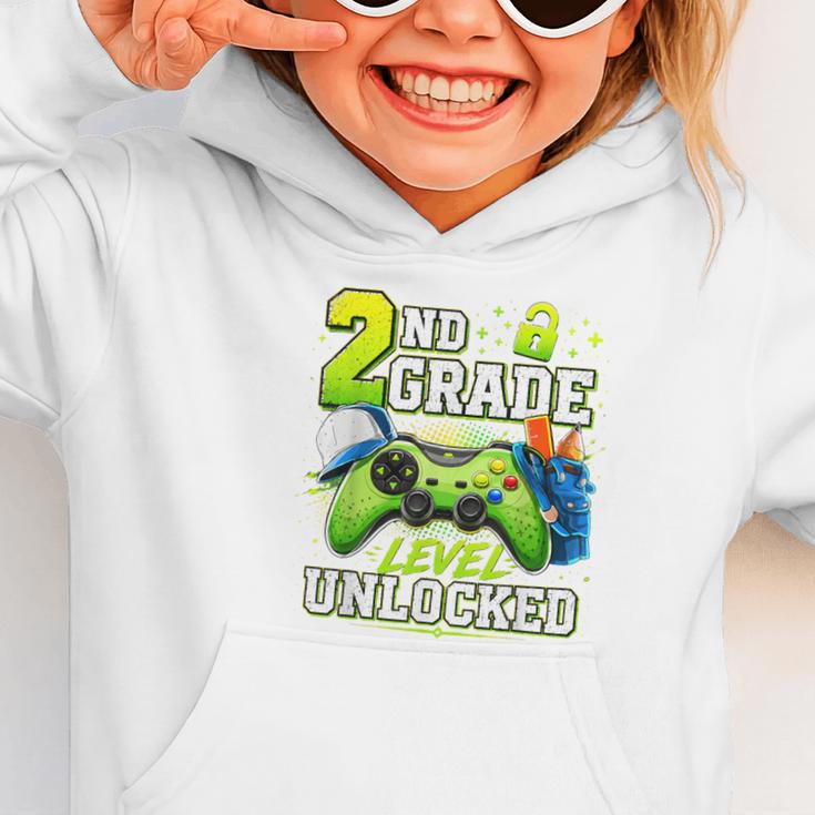 Back To School 2nd Second Grade Level Unlocked Gamer Kid Graphic Toddler Hoodie
