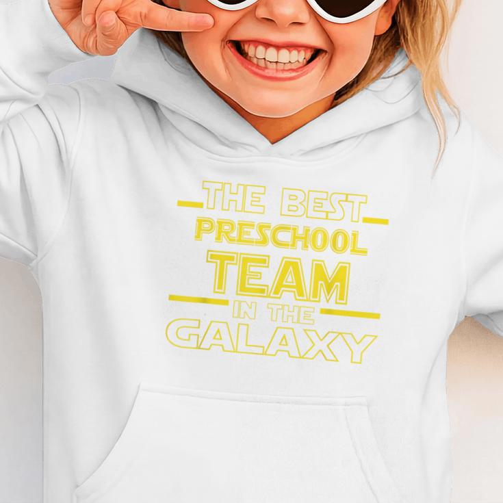 Back To School Best Preschool Team In The Galaxy Space Out Graphic Toddler Hoodie