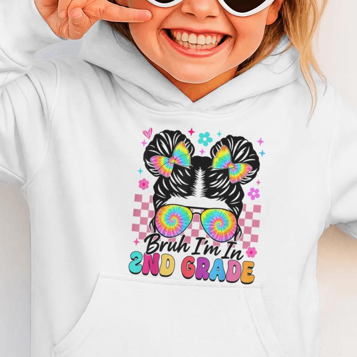 Back To School Bruh I'm In 2nd Grade Cute Girls Messy Bun Graphic Toddler Hoodie Back To School Bruh I'm In 2nd Grade Cute Girls Messy Bun Graphic Toddler Hoodie