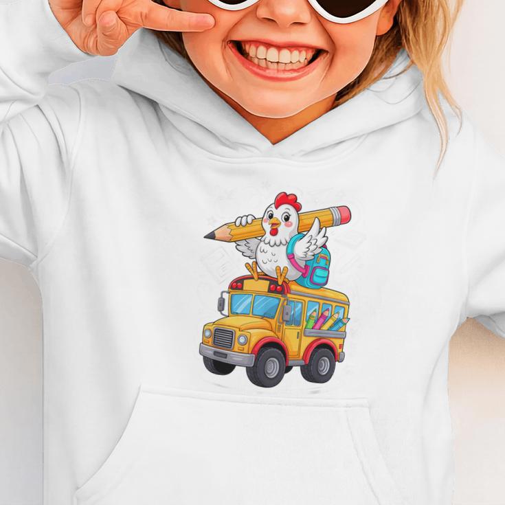Back To School Chicken School Bus 100 Days Of School Graphic Toddler Hoodie Back To School Chicken School Bus 100 Days Of School Graphic Toddler Hoodie