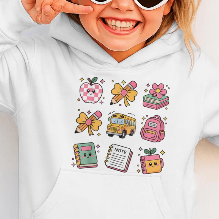 Back To School Coquette Bow First Day Of School Toddler Girl Graphic Toddler Hoodie