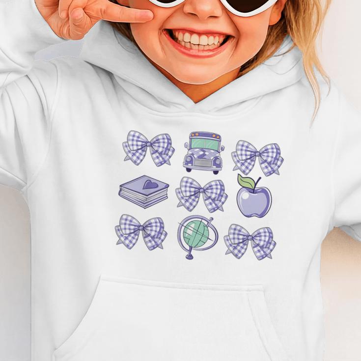 Back To School Coquette Bow Gingham First Day Of School Bows Graphic Toddler Hoodie Back To School Coquette Bow Gingham First Day Of School Bows Graphic Toddler Hoodie