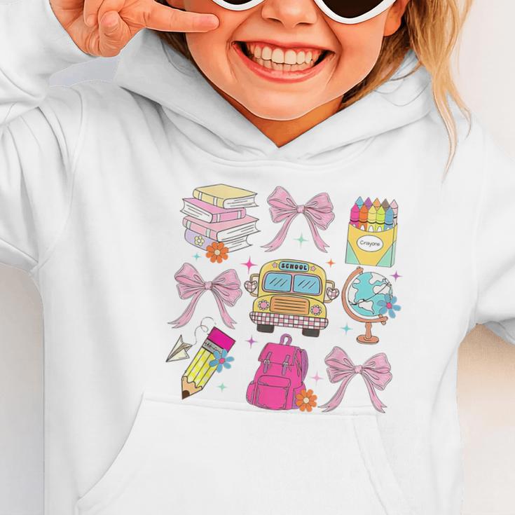 Back To School Coquette School Bus Pencil Graphic Toddler Hoodie