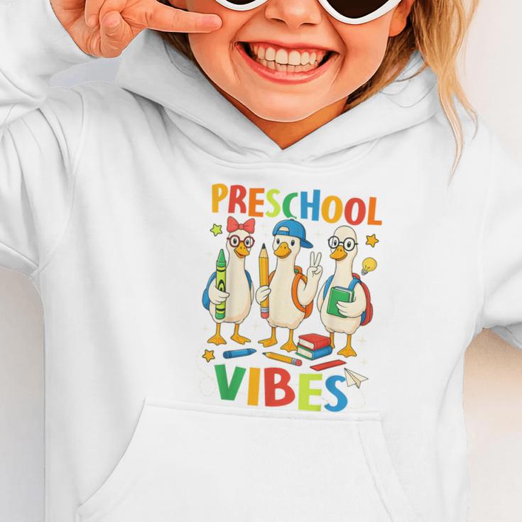 Back To School Cute Goose Preschool Vibes Girls Boys Graphic Toddler Hoodie Back To School Cute Goose Preschool Vibes Girls Boys Graphic Toddler Hoodie
