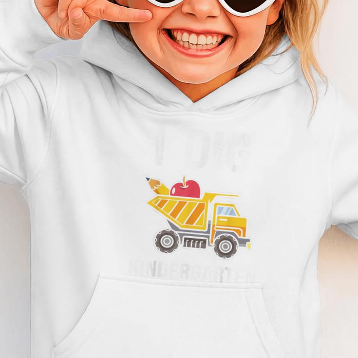 Back To School I Dig Kindergarten Dumping Truck Boys Girls Graphic Toddler Hoodie Back To School I Dig Kindergarten Dumping Truck Boys Girls Graphic Toddler Hoodie