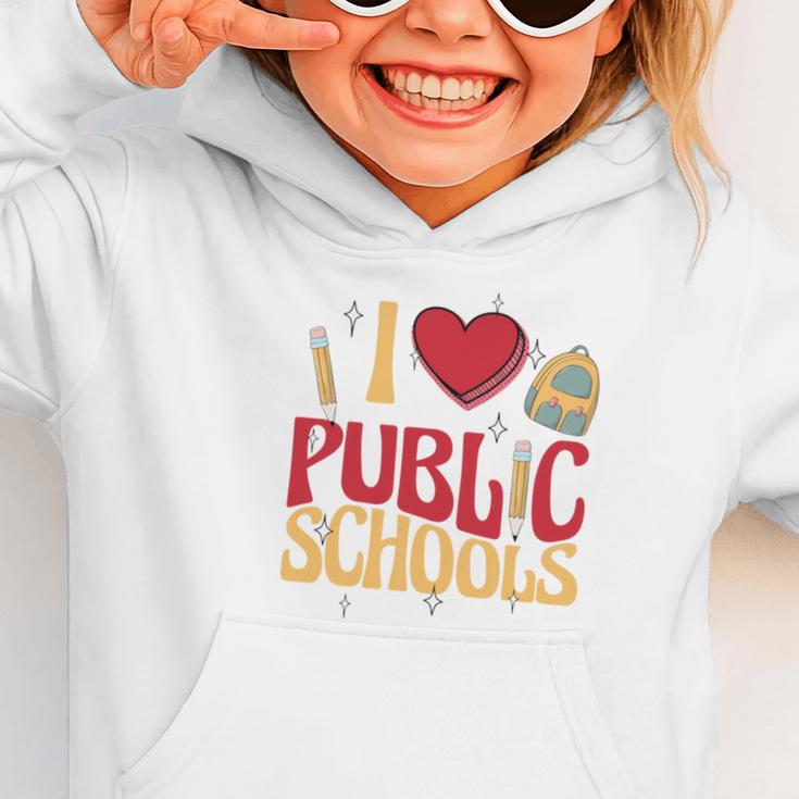 Back To School Education I Love Public Schools Graphic Toddler Hoodie