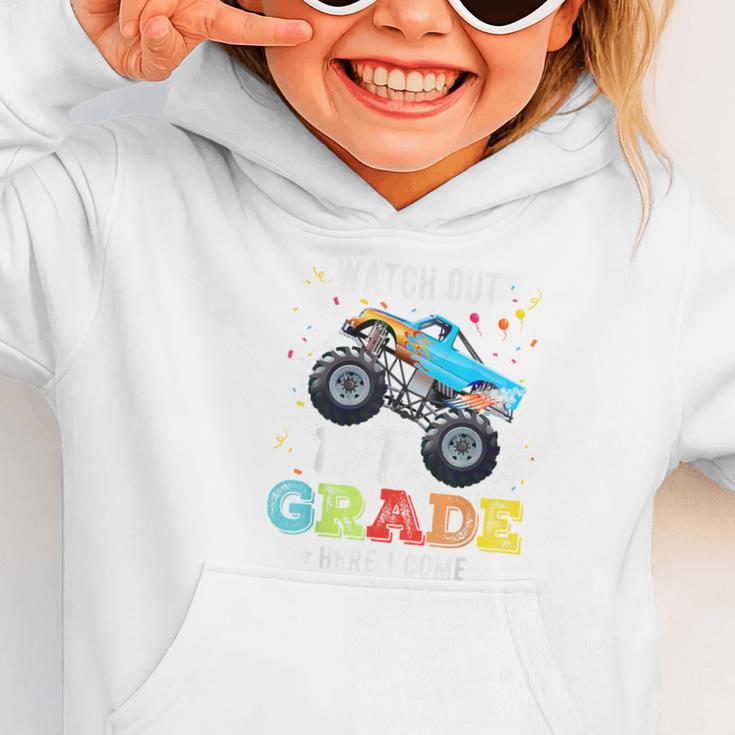 Back To School First Grade Here I Come For Boy Kids Truck Graphic Toddler Hoodie