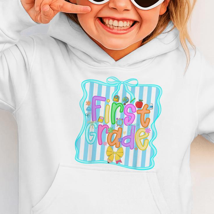 Back To School First Grade For Teen Girls Bow 1st Grade Kids Graphic Toddler Hoodie Back To School First Grade For Teen Girls Bow 1st Grade Kids Graphic Toddler Hoodie