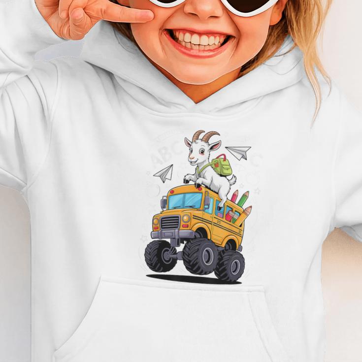 Back To School Goat School Bus 100 Days Of School Graphic Toddler Hoodie