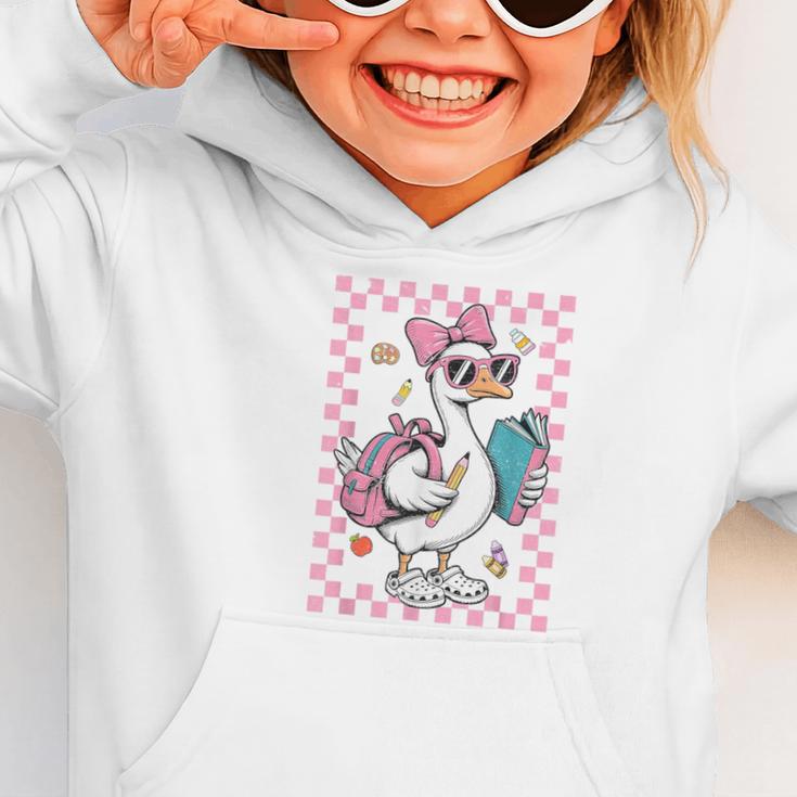 Back To School Goose First Day Of School Boy Girl Graphic Toddler Hoodie