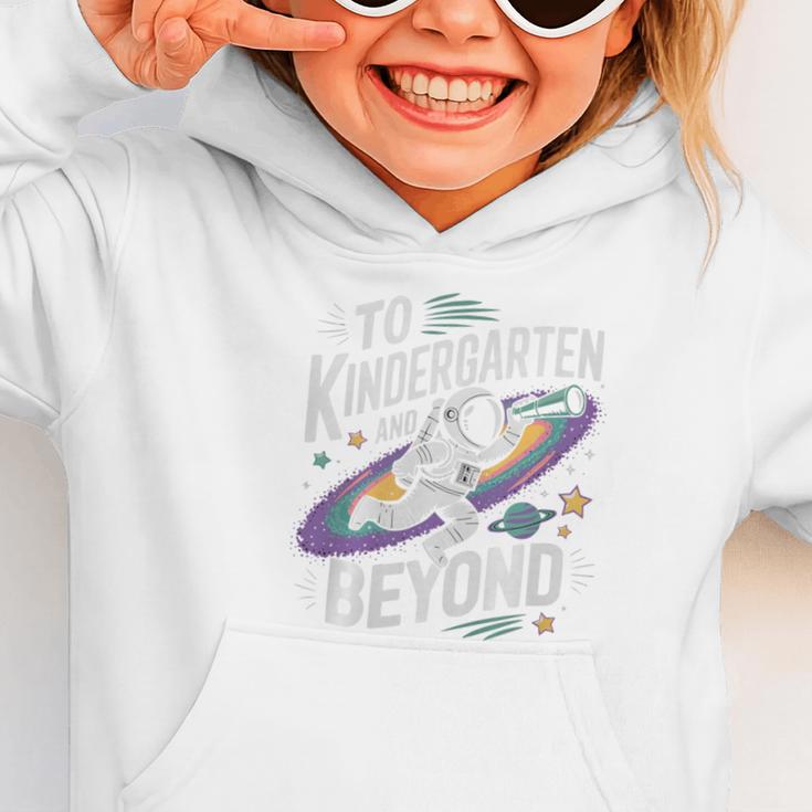 Back To School To Kindergarten And Beyond Astronaut In Space Premium Tri-Blend Graphic Toddler Hoodie