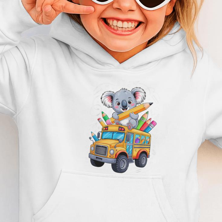 Back To School Koala School Bus 100 Days Of School Graphic Toddler Hoodie