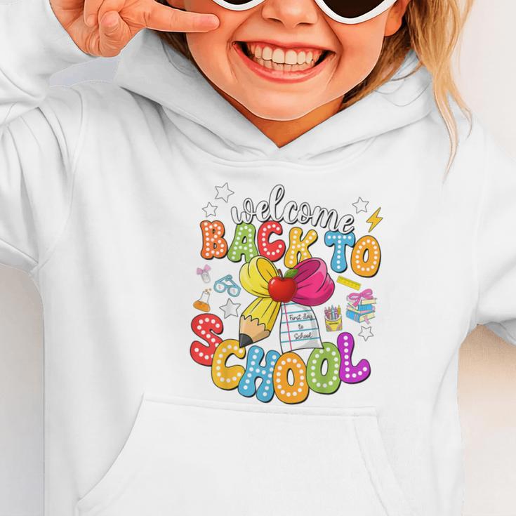 Back To School Pencil Coquette Bow First Day Of School Kids Graphic Toddler Hoodie Back To School Pencil Coquette Bow First Day Of School Kids Graphic Toddler Hoodie