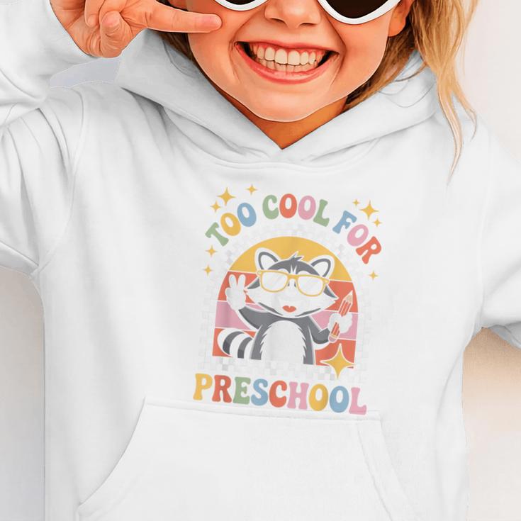 Back To School Raccoon Too Cool For Pre- K Preschool Graphic Toddler Hoodie