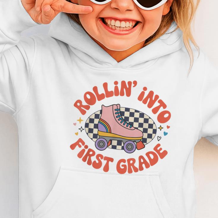 Back To School Rollin Into First Grade Girls Graphic Toddler Hoodie Back To School Rollin Into First Grade Girls Graphic Toddler Hoodie