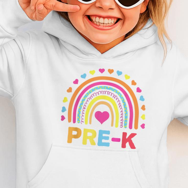 Back To School Shirt Rainbow Happy First Day Of Pre-K Graphic Toddler Hoodie Back To School Shirt Rainbow Happy First Day Of Pre-K Graphic Toddler Hoodie