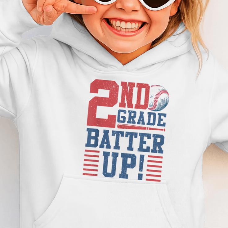 Baseball Second Grade Back To School 2nd Grade Batter Up Graphic Toddler Hoodie