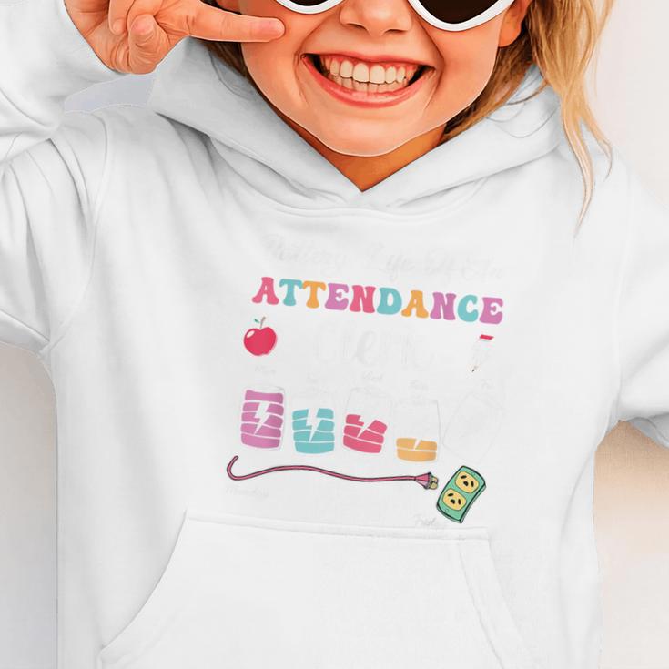 Battery Life Of An Attendance Clerk Back To School Graphic Toddler Hoodie Battery Life Of An Attendance Clerk Back To School Graphic Toddler Hoodie