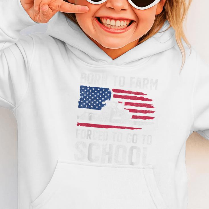 Born To Farm Forced To Go To School Farmer Back To School Graphic Toddler Hoodie