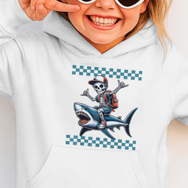 Boys Skeleton Riding a Shark Back To School Graphic Toddler Hoodie Boys Skeleton Riding a Shark Back To School Graphic Toddler Hoodie