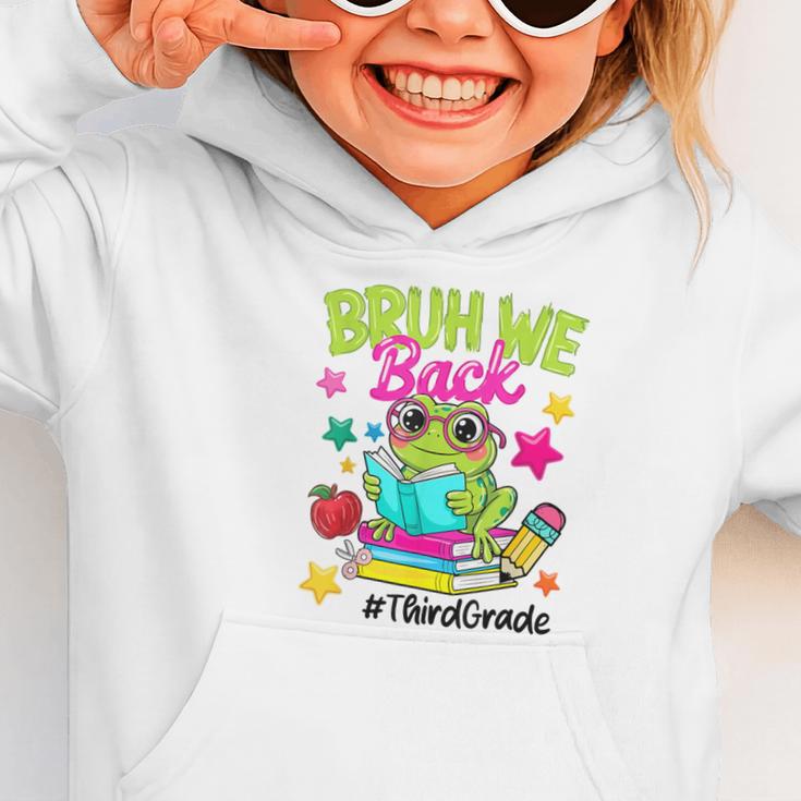 Bruh We Back Third Grade Cute Frog Back To School Graphic Toddler Hoodie Bruh We Back Third Grade Cute Frog Back To School Graphic Toddler Hoodie
