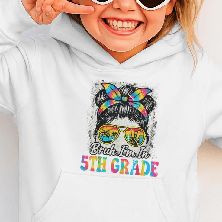 Bruh I'm In 5th Grade Back To School Messy Bun Tie Dye Headb Graphic Toddler Hoodie Bruh I'm In 5th Grade Back To School Messy Bun Tie Dye Headb Graphic Toddler Hoodie