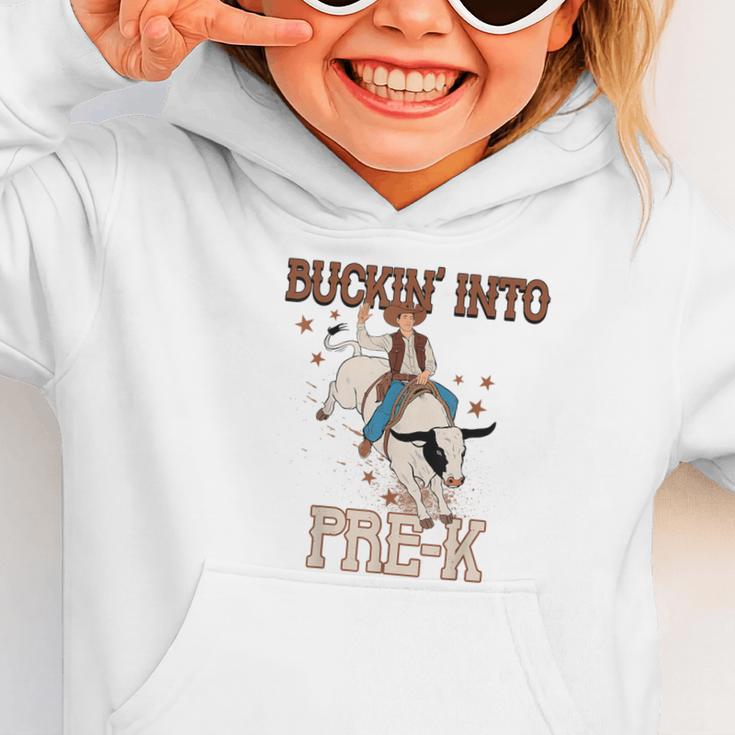 Buckin' Into Pre-K Back To School Cowboy Western Graphic Toddler Hoodie