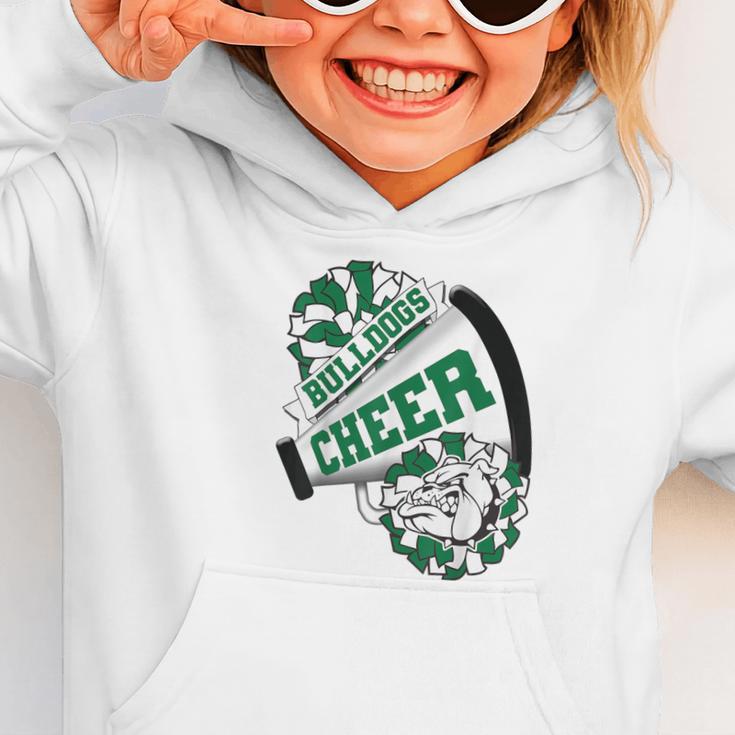 Bulldogs Cheerleading Back To School Cheer Team Spirit Green Graphic Toddler Hoodie Bulldogs Cheerleading Back To School Cheer Team Spirit Green Graphic Toddler Hoodie