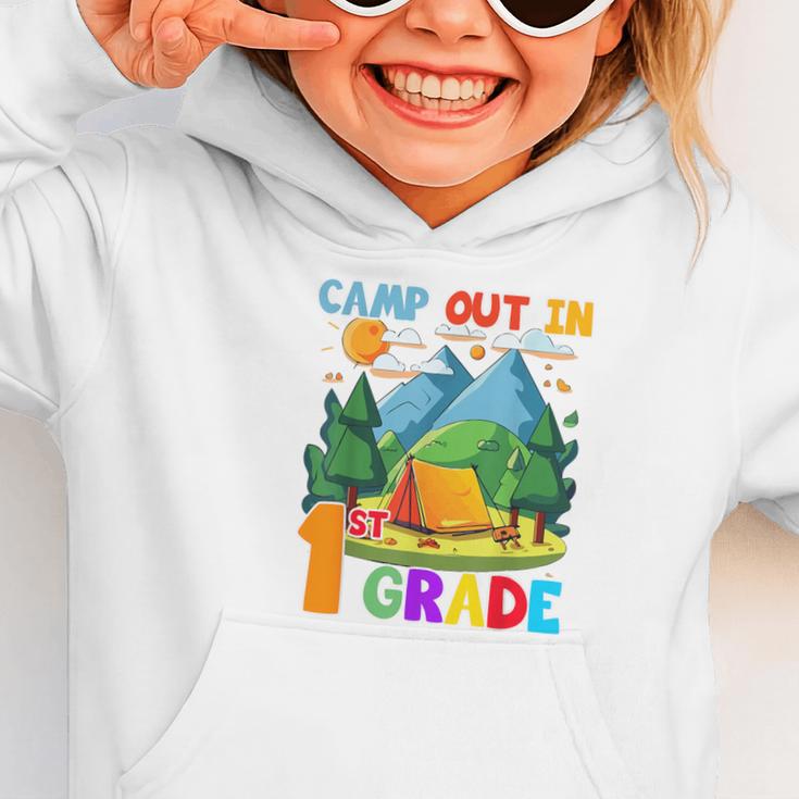 Camp Out In 1st Grade Back To School For Camping Lover Graphic Toddler Hoodie