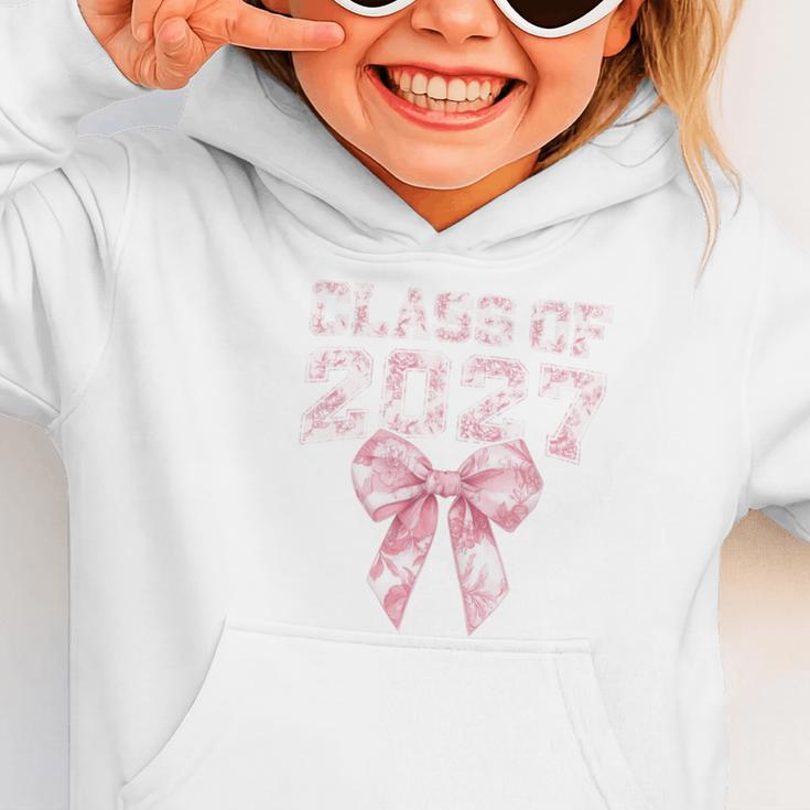 Class Of 2027 Preppy Coquette Bow Back To School Graduation Premium Tri-Blend Graphic Toddler Hoodie