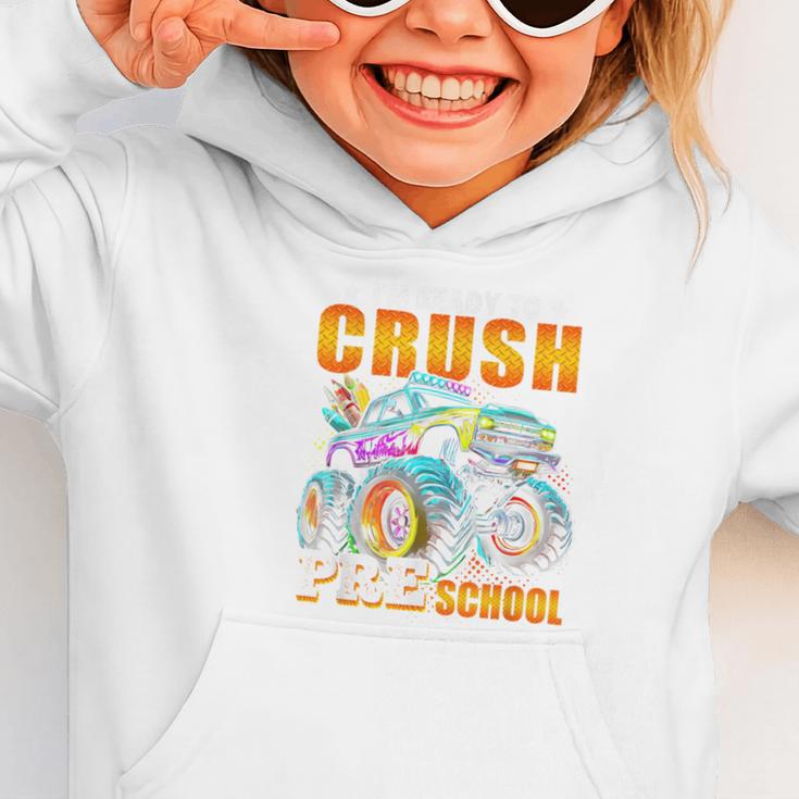 Crush Preschool Monster Truck Back To School Kids Boys Graphic Toddler Hoodie Crush Preschool Monster Truck Back To School Kids Boys Graphic Toddler Hoodie