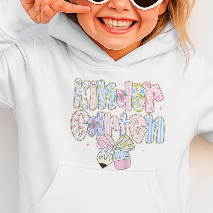 Cute Preppy Back To School Floral Kindergarten For Girls Graphic Toddler Hoodie Cute Preppy Back To School Floral Kindergarten For Girls Graphic Toddler Hoodie
