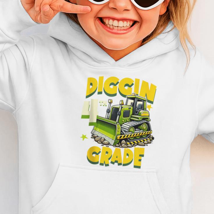 Diggin 4th Grade Bulldozer Back To School Graphic Toddler Hoodie