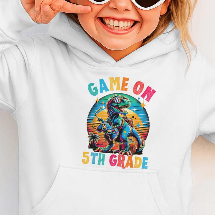 Dinosaur Video Games Back To School 5th Grade Boys Gamer Graphic Toddler Hoodie