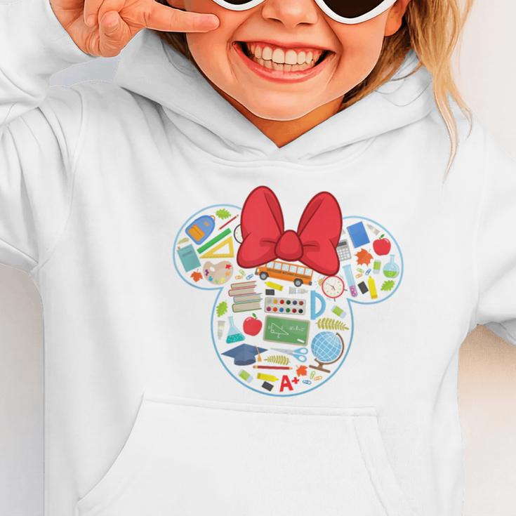 Disney Minnie Mouse Back To School Supplies Face Outline Graphic Toddler Hoodie Disney Minnie Mouse Back To School Supplies Face Outline Graphic Toddler Hoodie