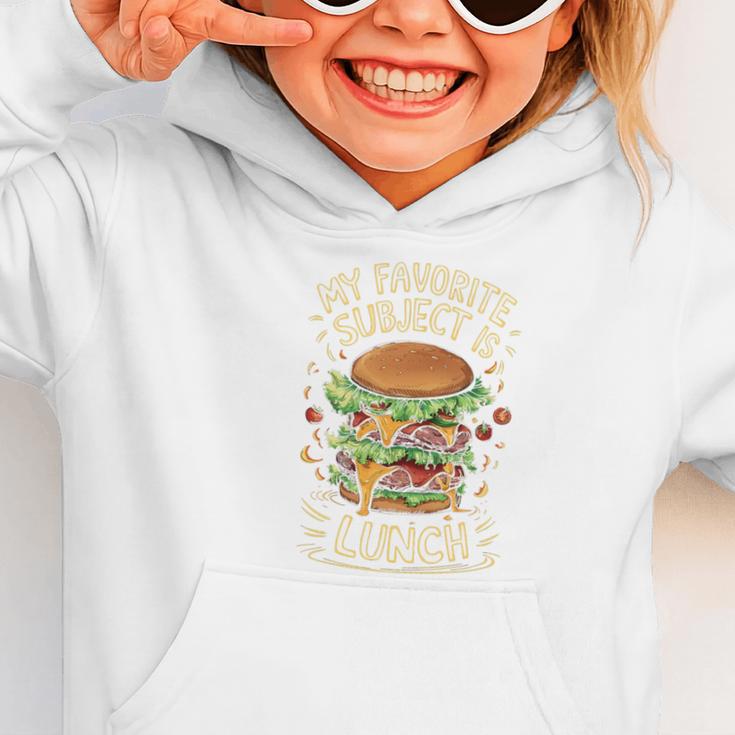 My Favorite Subject Is Lunch Hamburger Back To School Premium Tri-Blend Graphic Toddler Hoodie