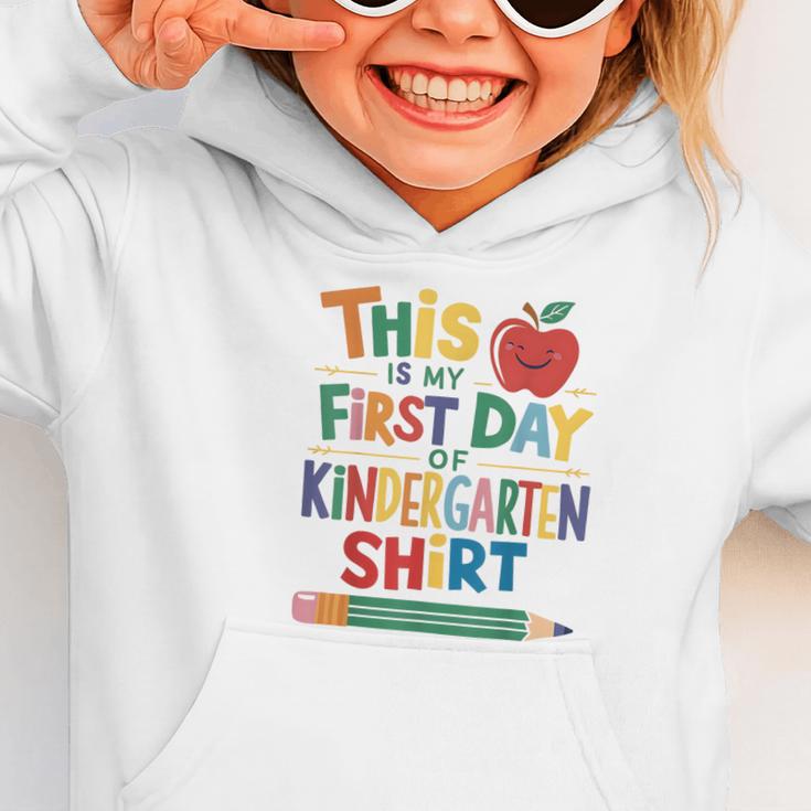 This Is My First Day Of Kindergarten Shirt Back To School Graphic Toddler Hoodie