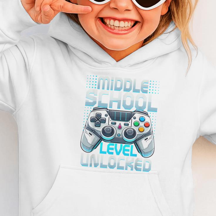 First Day Of Middle School Level Unlocked Back To School Graphic Toddler Hoodie