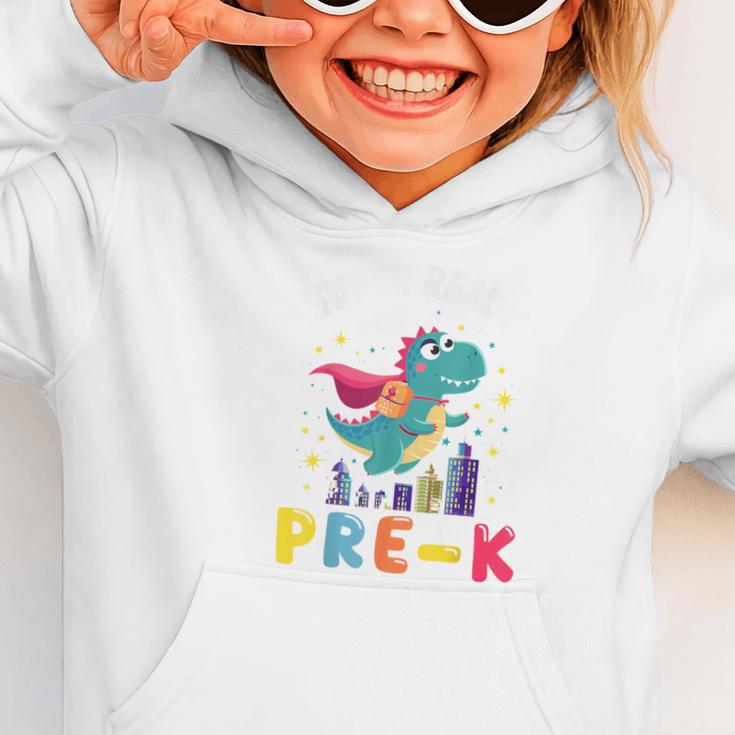 First Day Pre-K Back To School Dinosaur Graphic Toddler Hoodie First Day Pre-K Back To School Dinosaur Graphic Toddler Hoodie