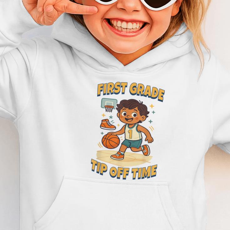 First Grade Basketball Back To School Slam Dunk Style Graphic Toddler Hoodie First Grade Basketball Back To School Slam Dunk Style Graphic Toddler Hoodie